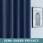 Navy Curtains 63 Inch Length For Boys Bedroom 2 Panels Set Tab Top Linen Textured Semi Sheer Dark Blue Curtain For Kids Room Nursery Teen Game Masculine Nautical Home Decor Navy Blue Drapes 52X63 Long