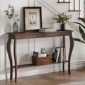 Choochoo 47 Inch Narrow Console Table With Drawer, Chic Accent Sofa Entryway Table With Shelves For Entryway, Living Room, Hallway, Espresso