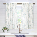 MYSKY HOME Short Curtains for Small Kitchen 45 inches Length Linen Look Farmhouse Curtains Drapes Cotton Polyester Blend Soft Fa