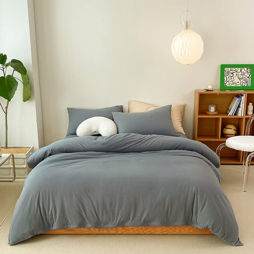 Clothknow Grey Comforter Set Full 3Pcs Dark Gray Bedding Comforter Sets Gray Full Size Comforter Men Boys Comforter Soft Charcoa