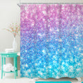 Cinbloo Kids Ombre Teal Shower Curtain 60Wx72H (Not Glitter) Colorful Turquoise Purple Shower Curtain for Girl Women Rainbow Pol