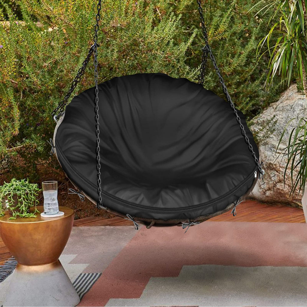 Iceberg Elf Papasan Cushion Cover Waterproof Only,(For 47In-55In Outdoor Indoor Papasan Chair Cushion Covers) Black, Zipper Desi