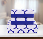 Elegant Comfort 4-Piece Moroccan Trellis Print Sheet Set, Super Cozy, Fade And Wrinkle Resistant, 1500 Premium Hotel Quality Microfiber, Deep Pocket Fitted Sheet With Smart Pockets, Twin Xl, Blue
