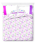 Jay Franco Minecraft Full Size Sheet Set - Super Soft Kids 4 Piece Cyber Neon Bedding Set Features Creeper - Microfiber Sheets I