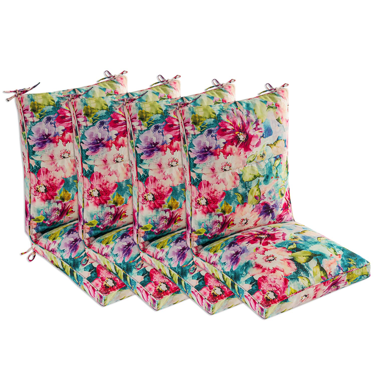 Makimoo Set Of 4 Outdoor Dining Chair Cushions, Comfort Patio Seating Cushions, 44 X21X4.5 Inch, Single Welt And Zipper, Waterco