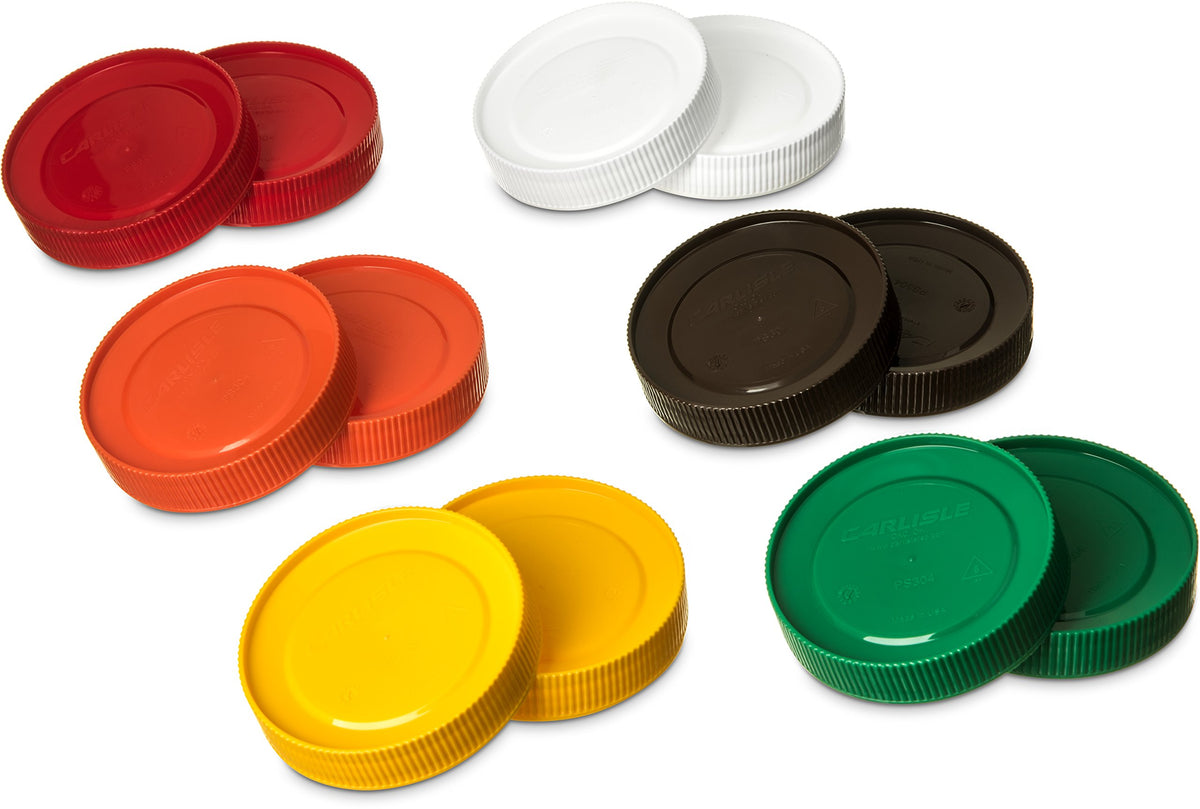 Carlisle FoodService Products Stor N' Pour Plastic Replacement Cap, Container Cap, Bar Supplies with Color Cordinated for Bar, 3