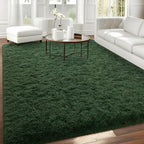 Falark Large Soft Area Rugs For Bedroom Living Room, 8X10 Ft Dark Green Fluffy Rug Carpets For Girls Kids Room, Shaggy Fuzzy Ind
