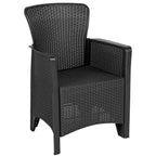 Flash Furniture Seneca Dark Gray Faux Rattan Plastic Chair Set with Matching Side Table