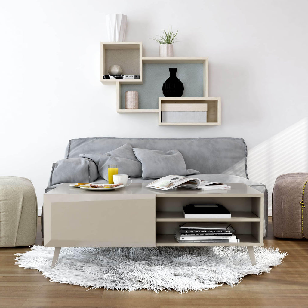 Anderson Teak Altus 43" Gloss Grey Coffee Table, Large