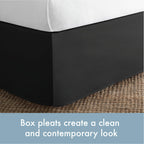 Today? Home Classic Tailored Bed Skirt Dust Ruffle, Cotton Blend Design, 14' Drop Length, California King, Black