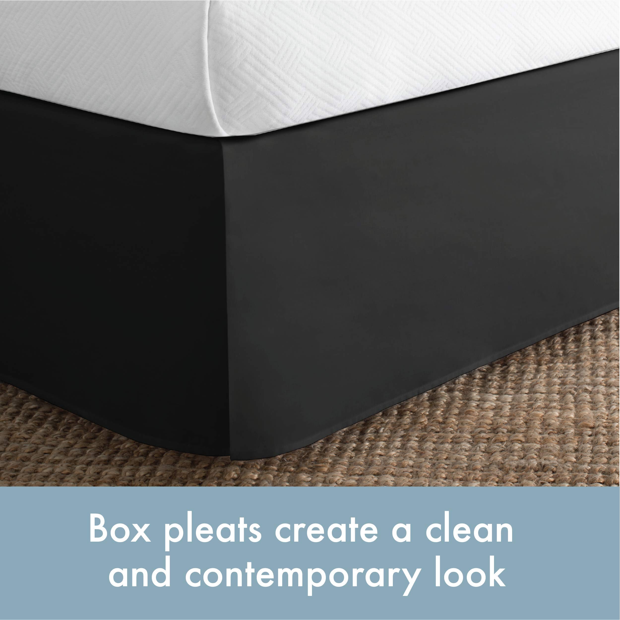 Today? Home Classic Tailored Bed Skirt Dust Ruffle, Cotton Blend Design, 14' Drop Length, California King, Black