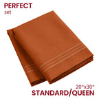 Mellanni Pillow Cases - 2 Pc Iconic Collection Pillowcases - Luxury, Extra Soft, Cooling Pillow Covers - Envelope Closure (Standard/Queen 20' X 30', Terracotta)