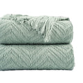 Battilo Home Sage Green Throw Blanket For Couch, Knit Sage Throw Blanket Versatile For Couch, Super Soft Warm Spring Blanket For