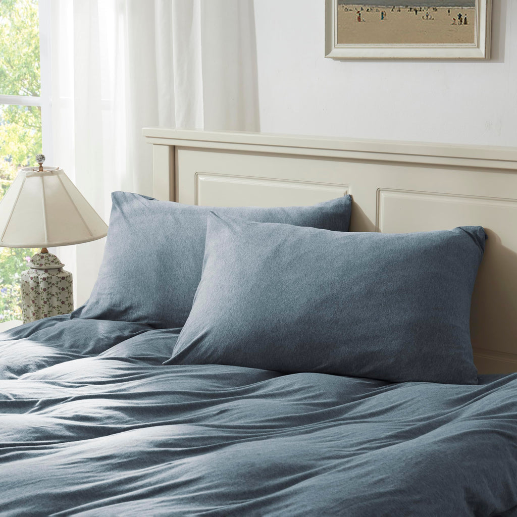 Household 100% Jersey Cotton Queen Size Pillowcase 20   x30   -Light Weight, Comfortable, Super Soft Pillow Case with Envelope C