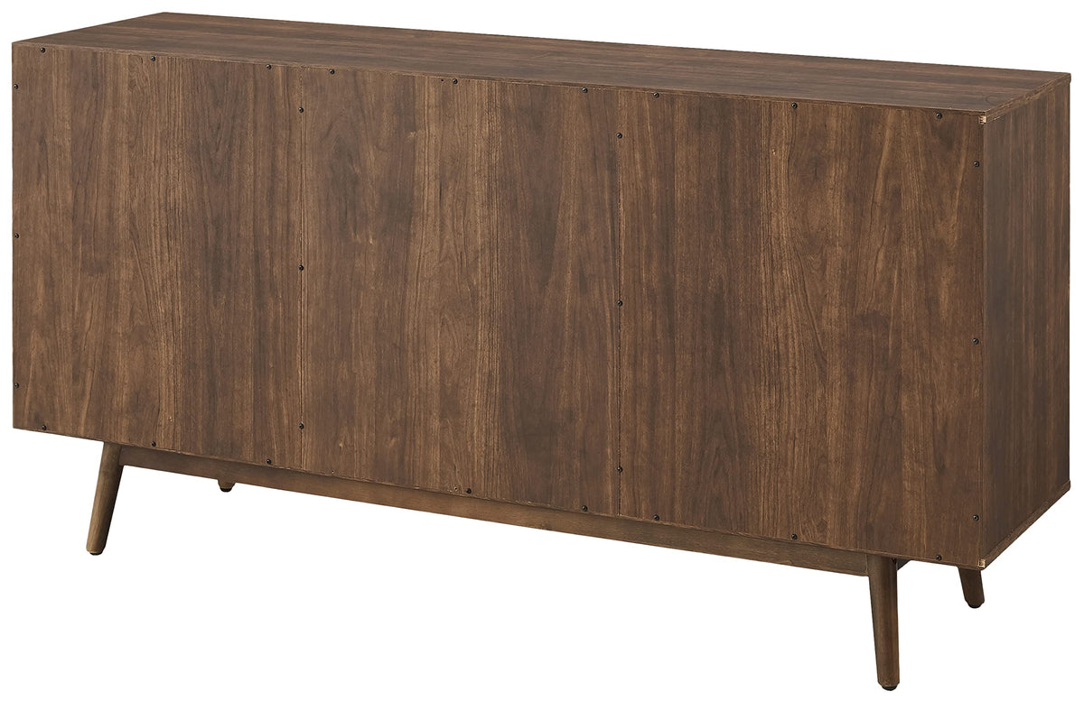 Crosley Furniture Lucas Mid Century Sideboard Buffet Cabinet with Storage, Brown