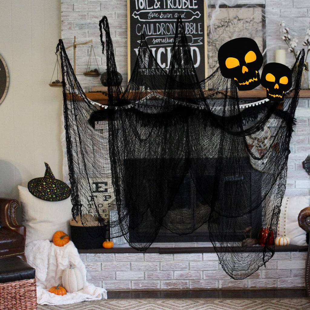 590' X 30' Halloween Creepy Cloth Spooky Halloween Decorations Indoor Outdoor Haunted House Party Decor Supplies Backdrops For