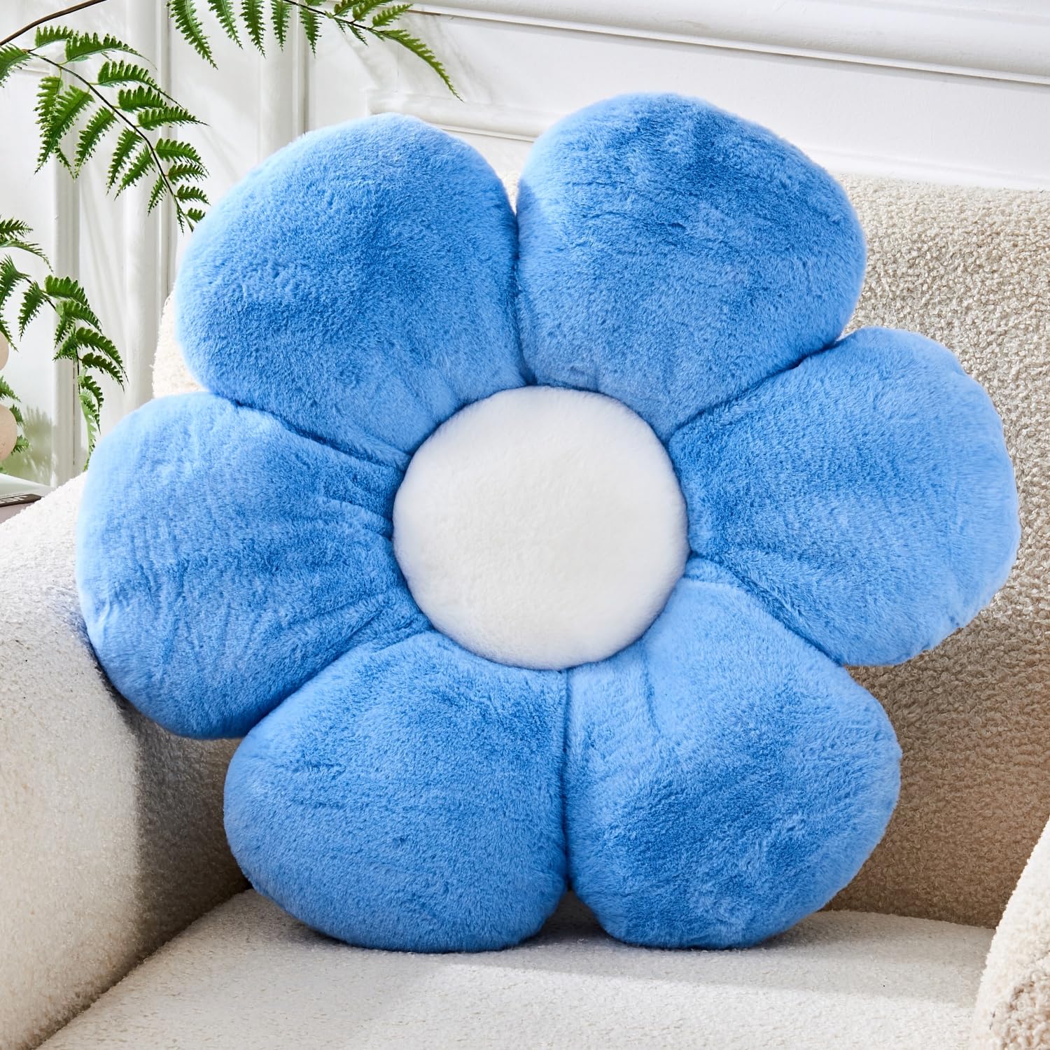 Vdoioe Flower Pillow,Flower Throw Pillow 15.7In Daisy Pillow Cute Flower Shaped Decorative Pillow Cushion Home Decor& Plush Pill