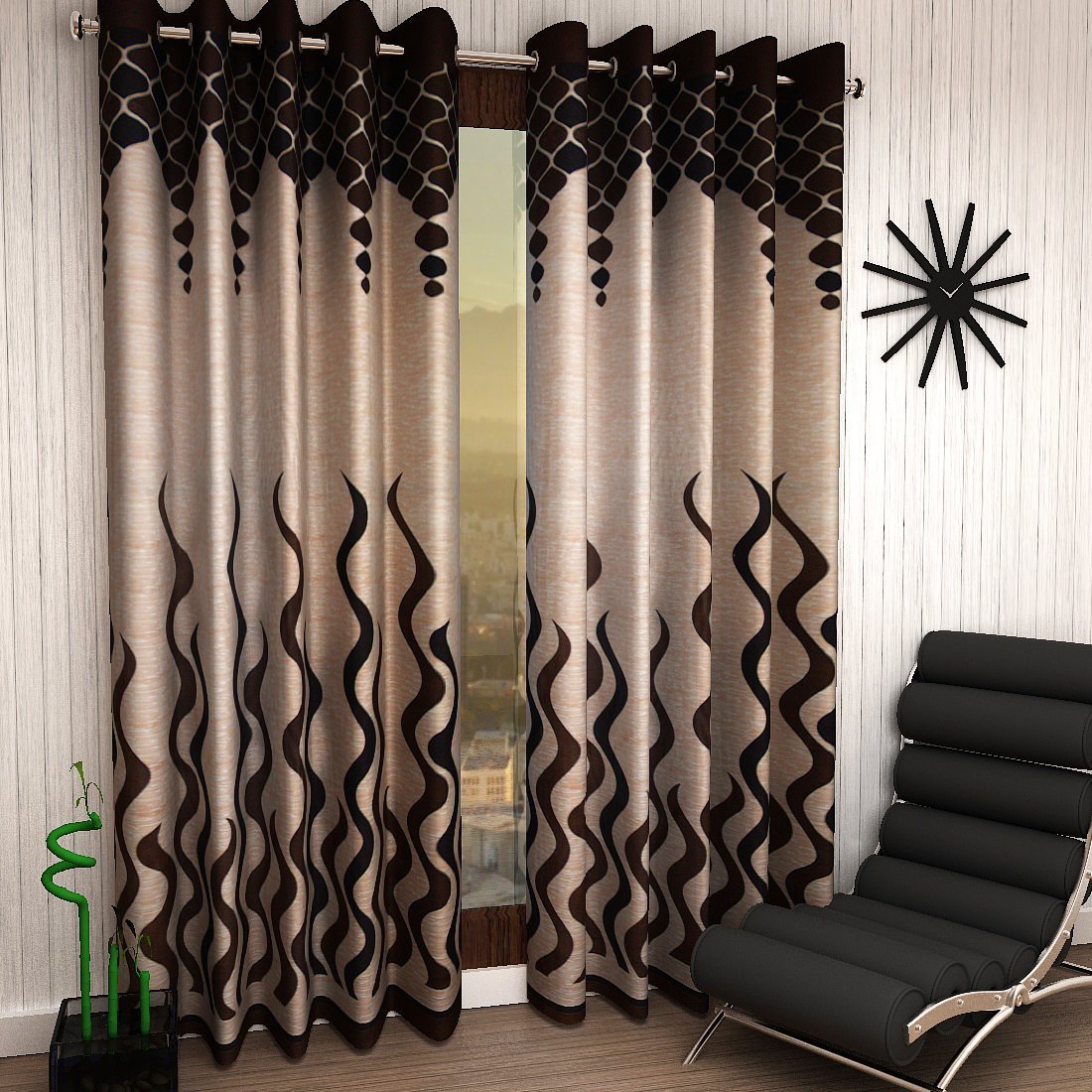Home Sizzler 2 Piece Window Curtains  5 Feet