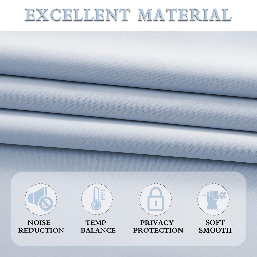 Donren Light Blue Tier Curtain Panels For Small Window - Thermal Insulated Room Darkening Rod Pocket Valance Curtains For Livingroom (Dream Blue,52 By 24 Inch 2 Panels)