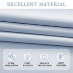 Donren Light Blue Tier Curtain Panels For Small Window - Thermal Insulated Room Darkening Rod Pocket Valance Curtains For Livingroom (Dream Blue,52 By 24 Inch 2 Panels)