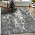 LUXE WEAVERS Euston Collection 7681 Dark Grey 2x7 Modern Abstract Area Rug