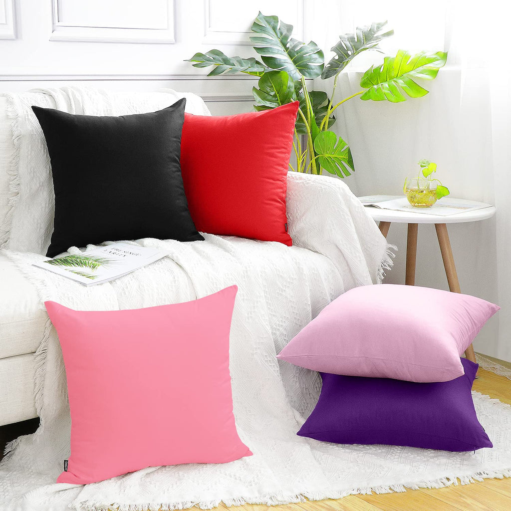 Coddsmz 6 Pack Decorative 100% Cotton Pillow Covers Square Cushion Cover Solid Diy Throw Pillowcase For Spring Home Bed Sofa Hal