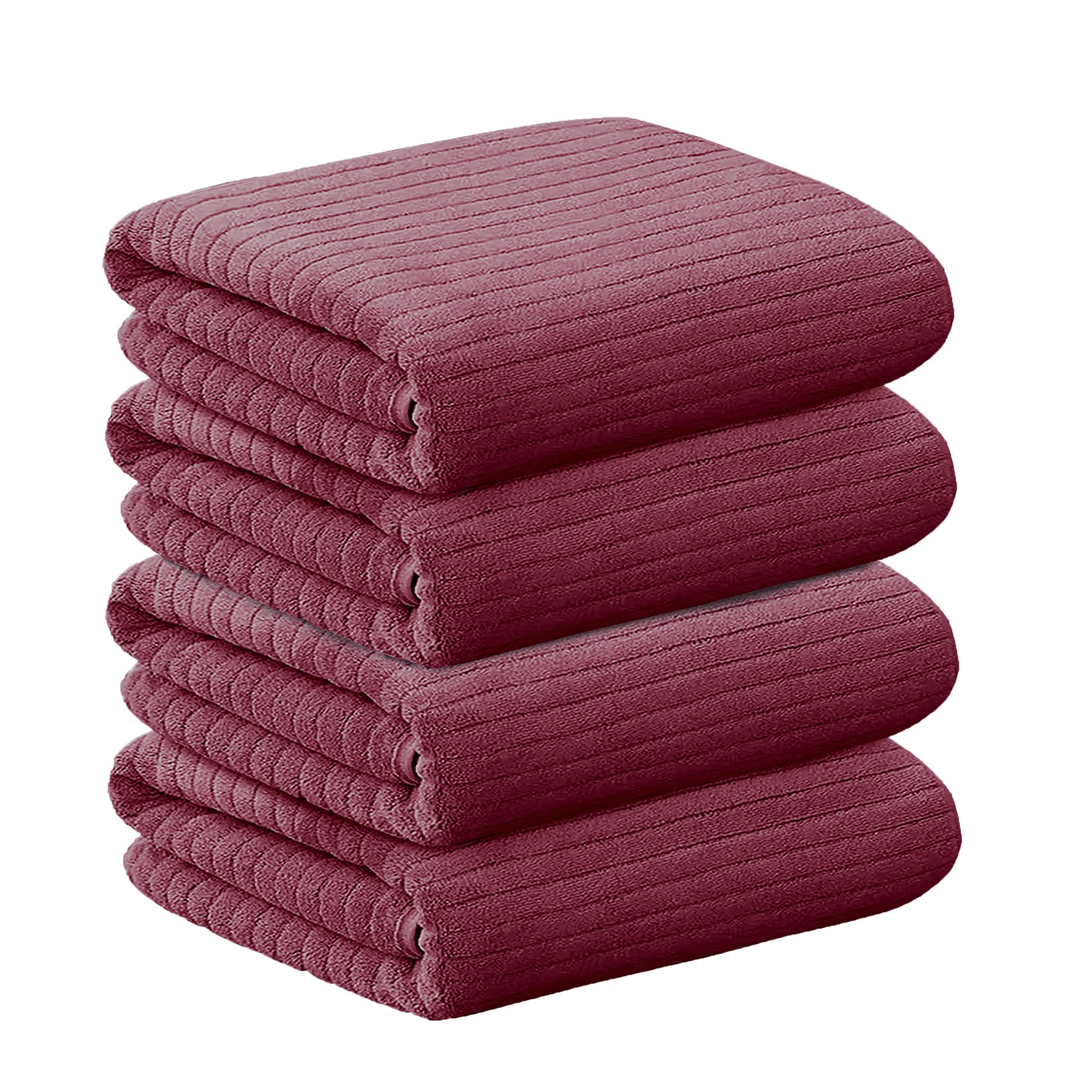 Story@Home Hand Towel Set Of 4 | 400 Gsm Microfiber Hand Towels | Color : Pink | Soft Towel & Absorbent Gym Towel | Quick Dry To