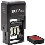 Zigel D50 Date Stamp With Your Custom Text - Self Inking Date Stamp - Red