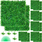 Vevor 12Pcs 20X20Inch Artificial Boxwood Panels,Boxwood Hedge Wall Panels,Artificial Grass Backdrop Wall 1.6',Privacy Hedge Scr