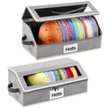 Snuvid Hat Organizer for Baseball Caps, 2-Pack Stackable Hat Storage Box Holds 30 Caps, Foldable Cardboard Holder with Clear Dus