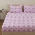 Huesland By Ahmedabad Cotton 144 Tc Cotton Bed Sheets For Double Bed King Size With 2 Pillow Covers | Mandala | Pink | 108X108 I