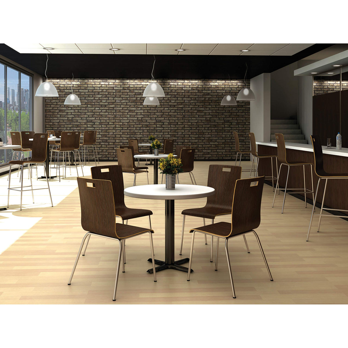 Lorell Bentwood Cafe Chair, Espresso (Pack of 2)