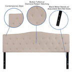 Flash Furniture Cambridge Tufted Upholstered King Size Headboard In Beige Fabric