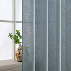 Miulee Dusty Blue Linen Curtains 84 Inch Length 2 Panels For Bedroom Living Room, Soft Thick Linen Textured Window Drapes Semi Sheer Light Filtering Back Tab Rod Pocket Burlap Look, 37X84 Inches