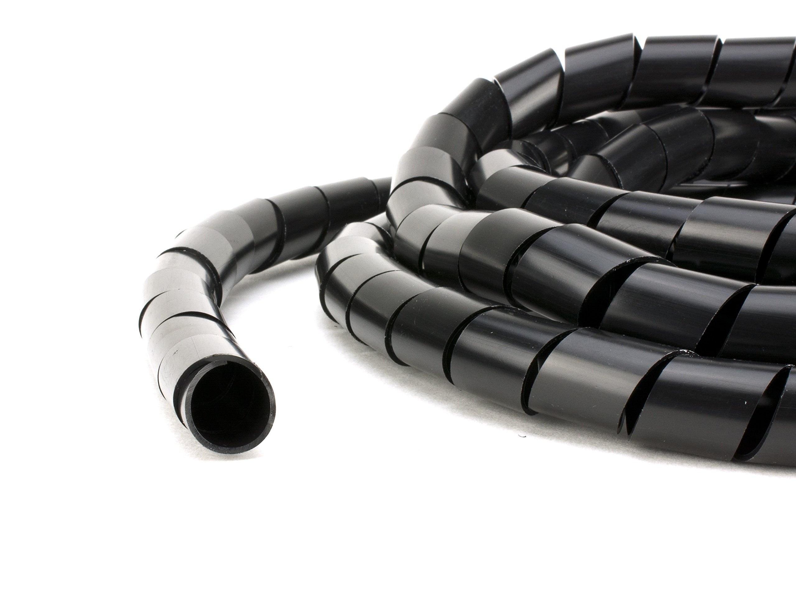 Secure 1/8 Inch Black Polyethylene Spiral Wrap - 10 Foot