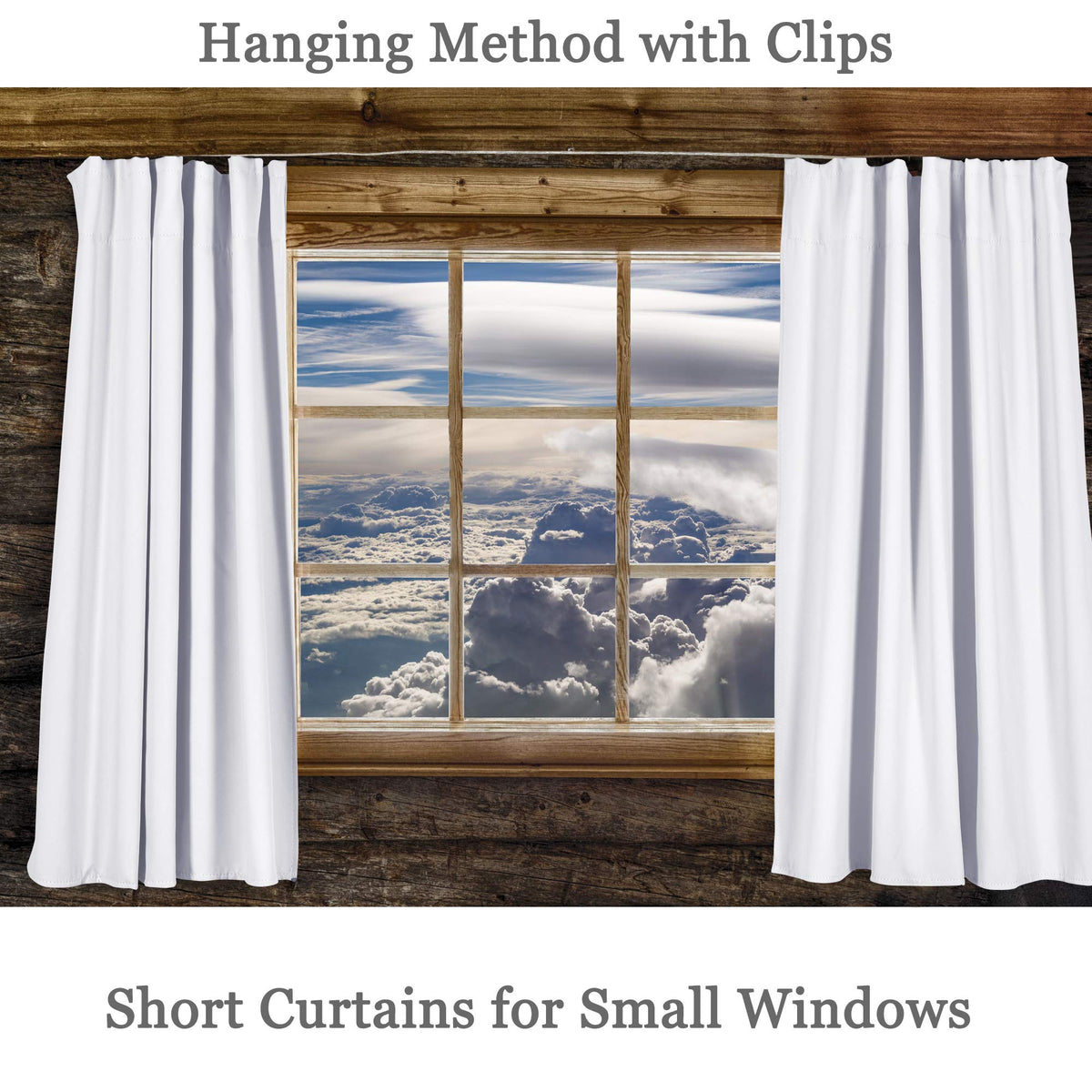 Donren Pure White (Only Block 50% Lights) Small Window Curtain Panels Room Darkening Curtain Tiers For Nursery With Rod Pocket (52 X 36 Inch,1 Pair)