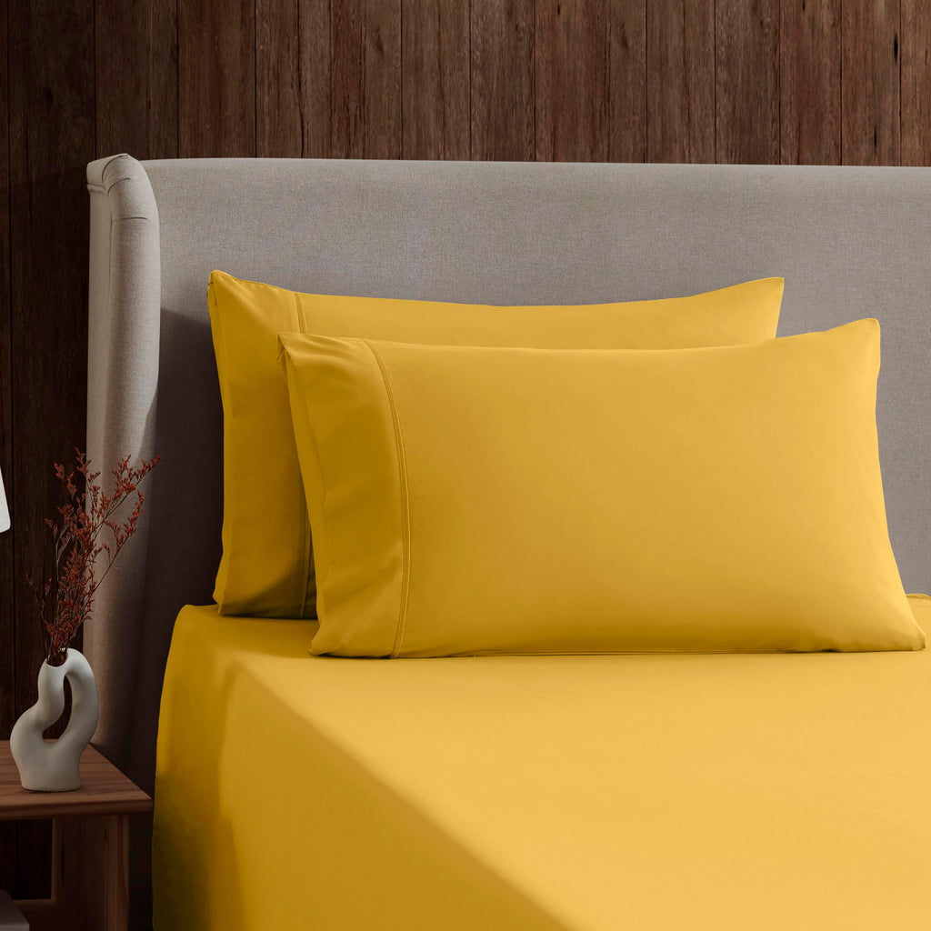 Nestl King Size Sheets Set - 4 Piece King Sheets, Deep Pocket, Hotel Luxury, Extra Soft, Breathable And Cooling, Yellow King Bed Sheets