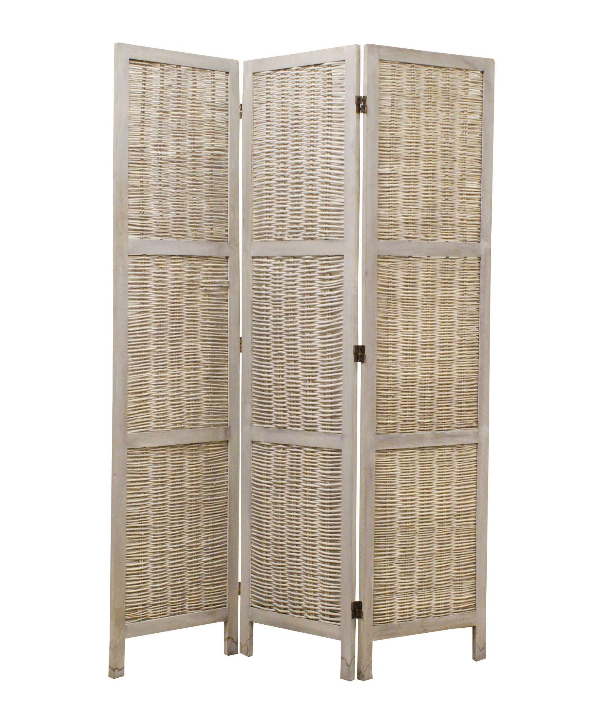 HomeRoots 1 x 52 x 67 Beige Wood Screen Room Divider