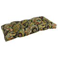 42-inch by 19-inch Squared Patterned Spun Polyester Tufted Loveseat Cushion
