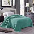 Exclusivo Mezcla Queen Size Flannel Fleece Velvet Plush Bed Blanket As Bedspread, Coverlet, Bed Cover (90X90 Inches, Celadon) So
