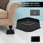 Mymulike Bed Risers 2 Inch Oversized Furniture Risers, Support Up To 6000 Lbs, Lift 2 Inch For Couch, Sofa, Table,Chair (Black 4