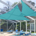 E&K Sunrise 13' X 13' X 18.4' Sun Shade Sail Right Triangle Canopy Shade Cover Uv Block For Patio Backyard Garden Outdoor (Turqu