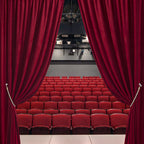 Ryb Home Red Theater Moive Velvet Curtains -Light & Heat Block Back Tabs Window Treatment Energy Efficient Privacy Protection Drapes For Hotel Villa Living Room, Ruby Red, W52 X L120 Inches, 2 Panels