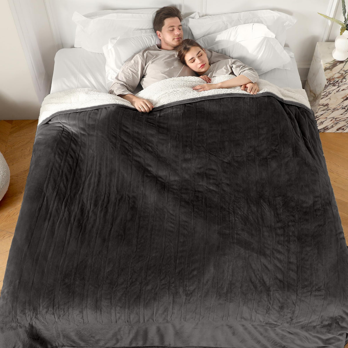 Estingo Electric Blanket Queen, 84''X90'' Queen Heated Blanket With Dual Control Of 5 Heating Levels & 10 Hours Auto Off, Fast H