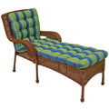 Blazing Needles Squared Outdoor Patterned Spun Polyester Tufted Chaise Lounge Cushion, 74 x 19, Haliwell Caribbean