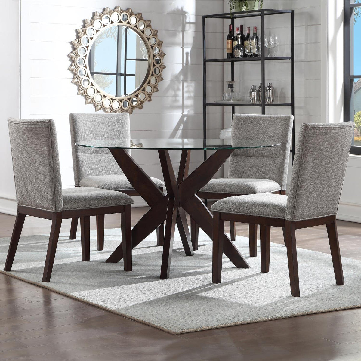 Steve Silver Amalie Brown Side Chair, Beige