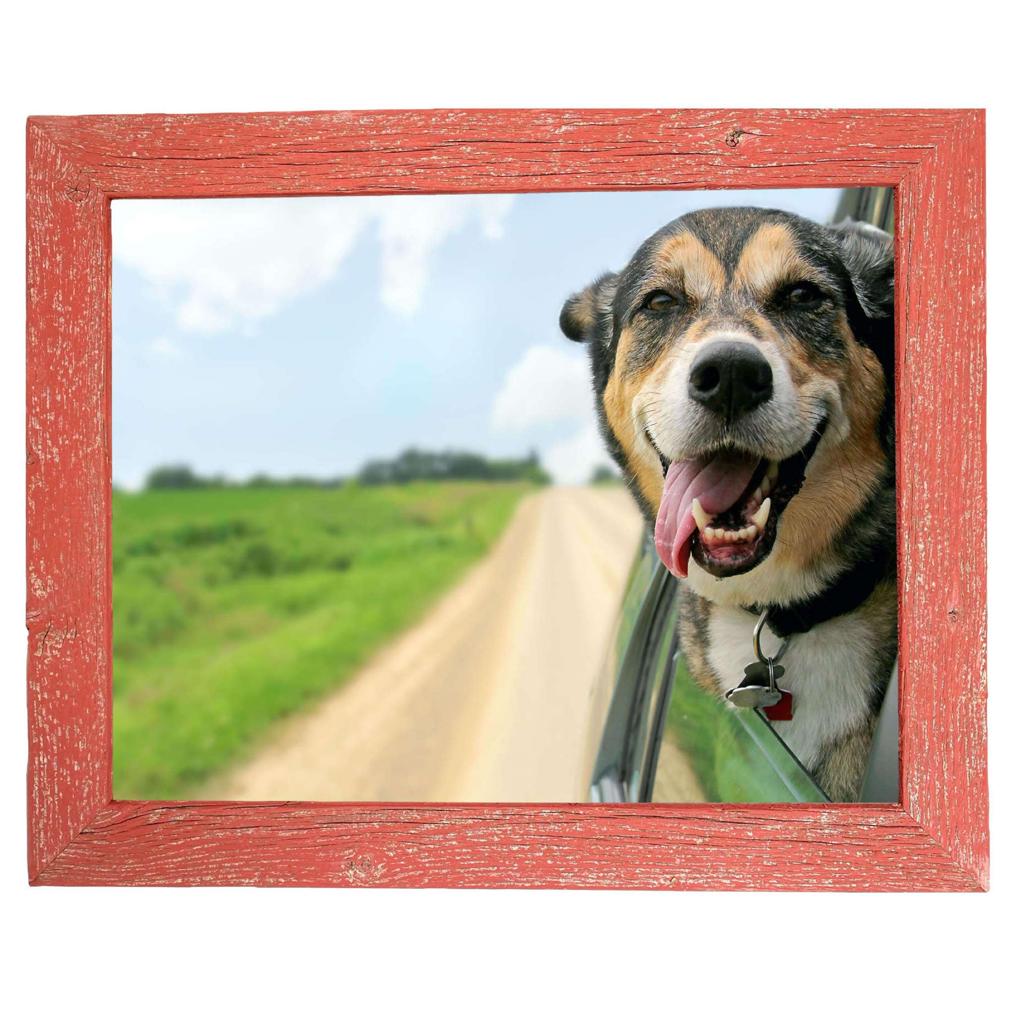 Barnwoodusa | Farmhouse 16X20 Picture Frame | 1 1/2 Inch Molding | 100% Reclaimed Wood | Rustic | Rustic Red