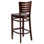 Flash Furniture Darby Series Slat Back Walnut Wood Restaurant Barstool