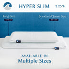 Bluewave Bedding Hyper Slim Gel Memory Foam Pillow For Stomach And Back Sleepers - Thin, Flat Design For Cervical Neck Alignment