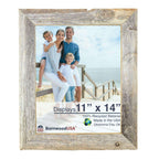 BARNWOODUSA | Farmhouse 11x14 Picture Frame | 1 1/2 inch Molding | 100% Reclaimed Wood | Rustic | Natural Weathered Gray